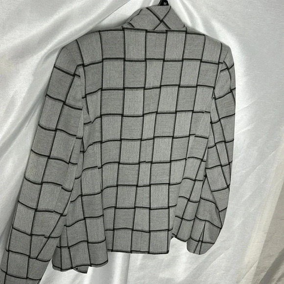 Halogen plaid blazer,academia,clueless preppy,office,business woman, grey,Sm,EC - Picture 13 of 16